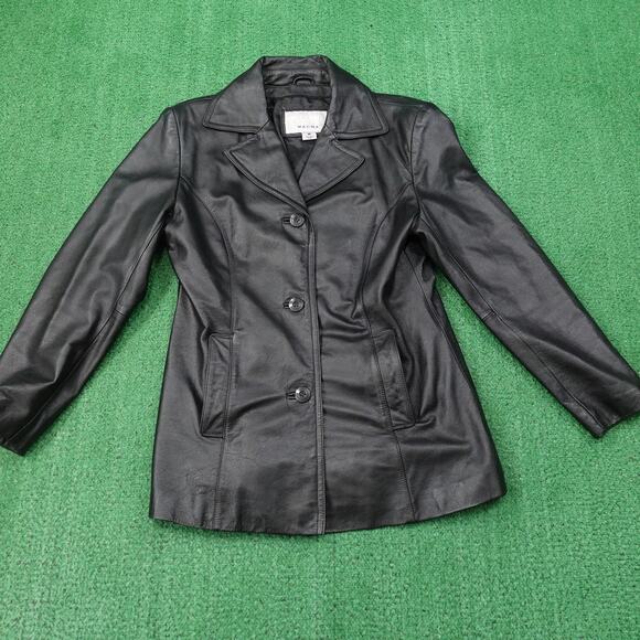 Wilsons Leather Jackets & Blazers - Wilsons Leather Jacket Womens Medium Maxima Three Button Blazer Coat Classic